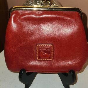 Dooney & Bourke Red Kisslock Leather Women's Wallet